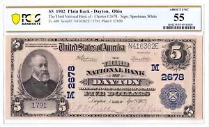 $5 1902 PB National DAYTON �I�n�C�I�B OH ???? PCGS 55 �����ʂɂ���!????