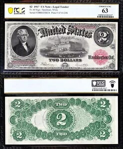 �f���炵���N���X�v �`���C�X UNC 1917 $2 "�u���X���b�g" �č��@��ʉݎ��� PCGS 63! 45065A