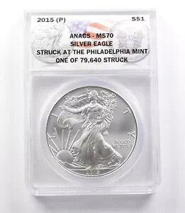 2015 (P) �t�B���f���t�B�A MS70 ANACS �ŃA�����J�� �V���o�[ �C�[�O�����Փ� *1922