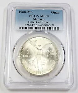 1988 Mo PCGS MS68 |���L�V�R - �g�[���h 1 �I���X �V���o�[ ���x���^ - Un Onza �R�C�� #42484A