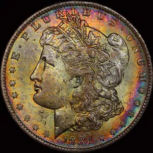 PCGS MS64 1884-O $1 ���[�K�� �V���o�[ �_���[ - �����X�^�[ ���C���{�[ �g�[��