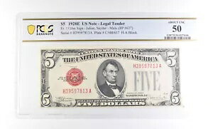 1928 E $5 č@ʉ Fr#1530m ~[  Unc 50 PCGS *2316