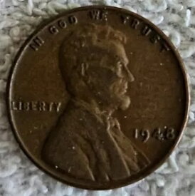 1948 ペニー 1 セント小麦貨幣 造幣局マークなし 1B