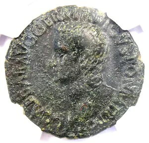 Caligula AE As Copper Roman Gaius Coin 37-41 AD - F NGC VF - ARC!