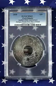 2018 $20 �A�|�� 8 �� 50th �A�� .999 �V���o�[ 3�I���X PCGS MS69 ���s���� COA+�{�b�N�X