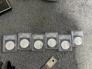 2010 USD $1 �V���o�[ �A�����J�� �C�[�O�� PCGS MS70 �t�@�[�X�g �X�g���C�N 1 �g���C �I���X ���v 6