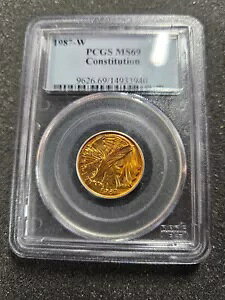 ?? 1986 ���R�̏��_ $5 �S�[���h�L�O�R�C�� UNC PCGS MS69 �I�����W�F