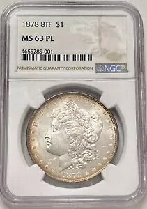 ���[�K�� �V���o�[ �_���[ 1878 8 �e�[�� �t�F�U�[ NGC MS 63 PL �v���[�t ���C�N ������