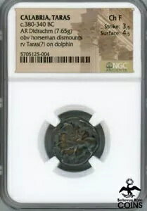 c. BC 380-340 ^X JuA Vo[ AR fBhN} RC (7.65g) NGC Ancients Ch F