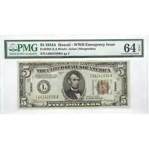 1934A $5 AMsnC񎟐Eً} FR2302 64 EPQ PMG