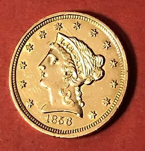 1856 �S�[���h US $2.50 �h�� ���o�e�B �w�b�h �N�H�[�^�[ �C�[�O�� �R�C��