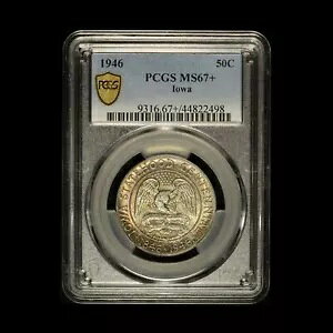 1946 50c �A�C�I�� �V���o�[ �L�O�n�[�t�_���[ - PCGS MS67+ - �������� �č�