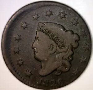 1826 �G���[ �I�t�Z���^�[ �R���l�b�g�w�b�h LARGE CENT VF Det.�R�C�� NICE EARLY O/C LOT #2