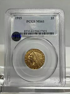 US 1915 (P) $5 CfBA wbh  PCGS MS61 UNC/BU tBftBA