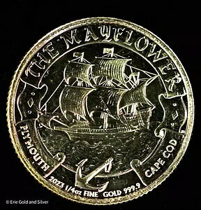 2023 25? メイフラワー 1/4 オンス 金貨 |英国王立造幣局 |エリザベス女王