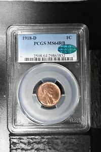 RC: USA1918-D PCGS MS64RB CAC J[ Zg
