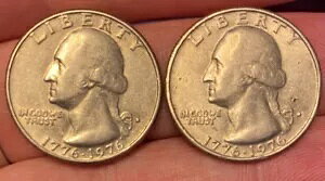 1776-1976 D US Bicentennial Quarter�A���A D �~���g �}�[�N ���M�����[ (x2)