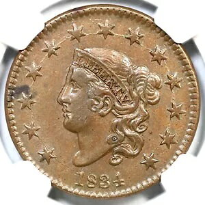 1834 N-2 R-1 NGC AU 53 _u vt@C }g܂̓Rlbg wbh [W Zg RC 1c