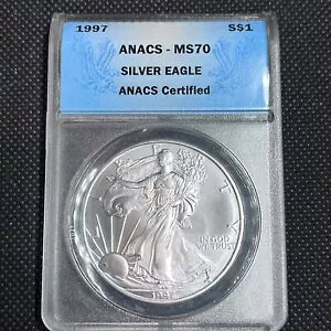 1997 ANACS F MS70 1oz Vo[ C[O p[tFNg A O[h u[ x #258