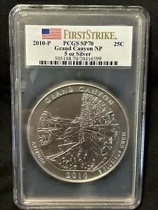 2010 P グランドキャニオン NP - PCGS SP70 5 オンス ATB シルバー ファースト ストライク アメリカ レア