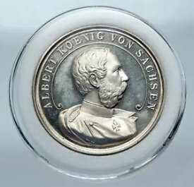 1889 ドイツ ドイツ諸州 ザクセン アルバーティーン アルバート シルバー メダル コイン i85562