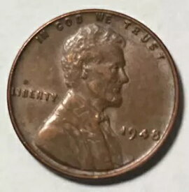 1948 ペニー 1 セント小麦貨幣造幣局マークなし