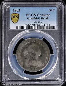 1803 50c �h���[�v �o�X�g �n�[�t�_���[ PCGS �{���� G �f�B�e�[�� |��3
