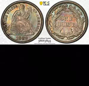 1889 PCGS MS62 �_�u���_�C ���o�[�X ? $3,960-APR-MS64 Seated Liberty Dime DDR 10c