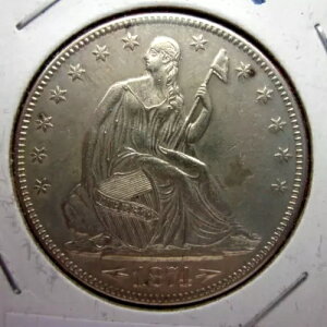 1874 �V�[�e�b�h ���o�e�B �n�[�t�_���[ 50c �R�C�� �t�B���f���t�B�A �~���g �f�G�Ȋ󏭂ȓ��t