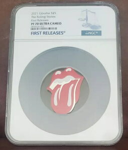 2021 NGC PF 70 GIBRALTAR 1oz �V���o�[ ?5 �uTHE ROLLING STONES�v U/C / ���񃊃��[�X
