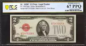 1928 C $2 @ʉݕĎ FR.1504 B-A ubN PCGS  UNC 67 PPQ (328A)