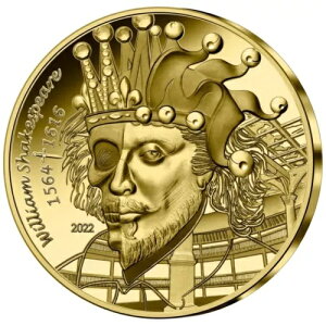 ウィリアム シェイクスピア アート オブ ザ ペン 金貨 (4th) 2022 フランス - 1/4オンス PP-