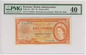 po~[_ 5 |h 1957 P21c XF PMG40 NC[ GUxX m[ZbN Xgbv