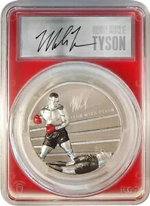2023 $25 クック諸島 5オンス シルバー プルーフ マイク タイソン PCGS PR70 DCAM ファースト ストライク