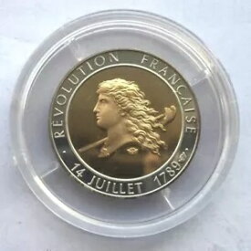 フランス 1989 革命 200 年 金バイメタル コイン メダル、証明、希少!