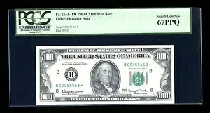 DBR 1963-A $100 �Z���g���C�X �X�^�[�_��2163-H* SupGem PCGS 67 PPQ �V���A�� H00055463*
