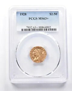 MS63+ 1928 $2.50 �C���f�B�A�� �w�b�h �S�[���h �N�H�[�^�[ �C�[�O�� PCGS PQ *6017