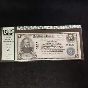 1902 $5 PB Fr-599 �Z���g�I�[���o���Y �o�[�����g�B CH# 3482 PCGS VF25
