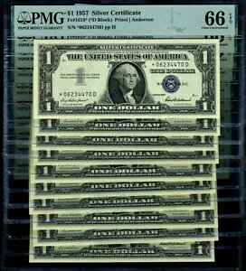 FR�B 1619* $1 1957 �V���o�[�ؖ��� *-D �u���b�N �W�F�� PMG CU66 EPQ �X�^�[ 10pc CONSEC
