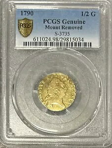 1790 GEORGIVS III Dei Gratia 1/2G PCGS }EgO BX9-49