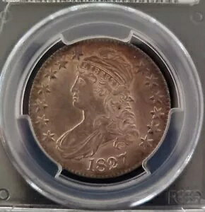 1827 Lbvh oXg n[t_[ XNGA x[X 2 PCGS AU58 uЂъꂽP[Xv ꂢȐF