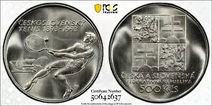 �`�F�R�X���o�L�A 1993 500 �R���� PCGS Ms69 �`�F�R �e�j�X �V���o�[ �g�b�v �|�b�v