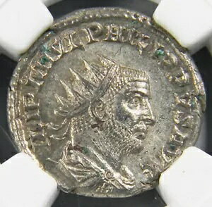 ���[�} �R�C�� �t�B���b�v 1 ��/�R���R���f�B�A AD 244-249 AR �_�u�� �f�i���E�X NGC MS