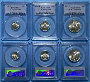 tBs US 1945 DS 10 20 50 Z^{X  PCGS MS 65 3 ݃Zbg