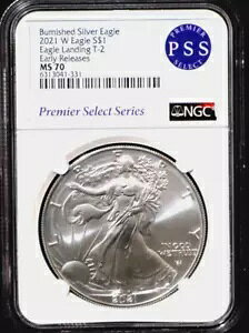 2021 S T-2 �o�[�j�b�V���ً}���Y �V���o�[�C�[�O�� MS 70 (NGC)