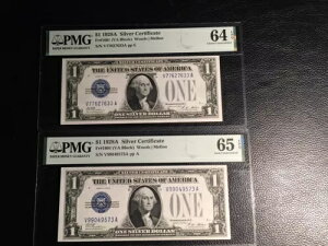 1928-A 1.00 t@j[ obN Vo[ؖ PMG 64 -65 BothEPQ 2 m[g̃yA