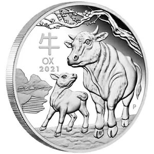 2021 Year of The OX Australian Lunar �V���[�Y III �X���[�R�C�� (2OZ�A1OZ�A1/2OZ)