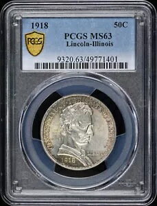 �����J�[�� 1918 50C �V���o�[ �L�O�i PCGS MS63