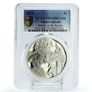 ピトケアン諸島 2 $ 賞金首クリッパーの反乱 PR70 PCGS Ag コイン 2014