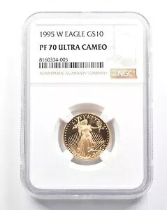 1995-W $10 �A�����J�� �S�[���h �C�[�O�� 1/4 �I���X �S�[���h PF70 UCAM NGC *4714